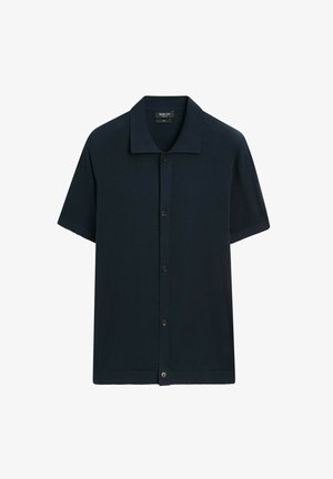 Massimo Dutti, SHORT SLEEVE BUTTON-UP KNIT CARDIGAN - Hemd - dark blue