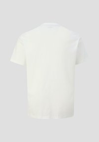 Katoenen t-shirt, ronde hals, korte mouwen, effen witte kleur, gladde textuur, achteraanzicht, geen zichtbare logo's of patronen.