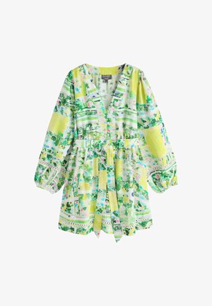 Next, REGULAR FIT - LONG SLEEVE MINI OCCASION DRESS . - Ingruha - green pink floral