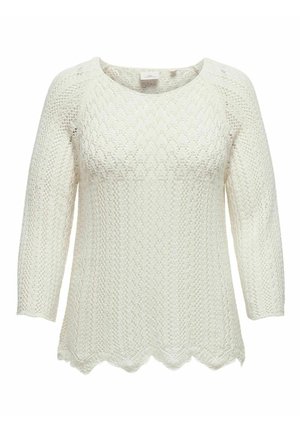 ONLY Carmakoma RUNDHALS PLUS  - Sweter - cloud dancer