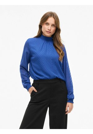 MIT LANGEN ÄRMELN HIGH NECK - Bluse - mazarine blue