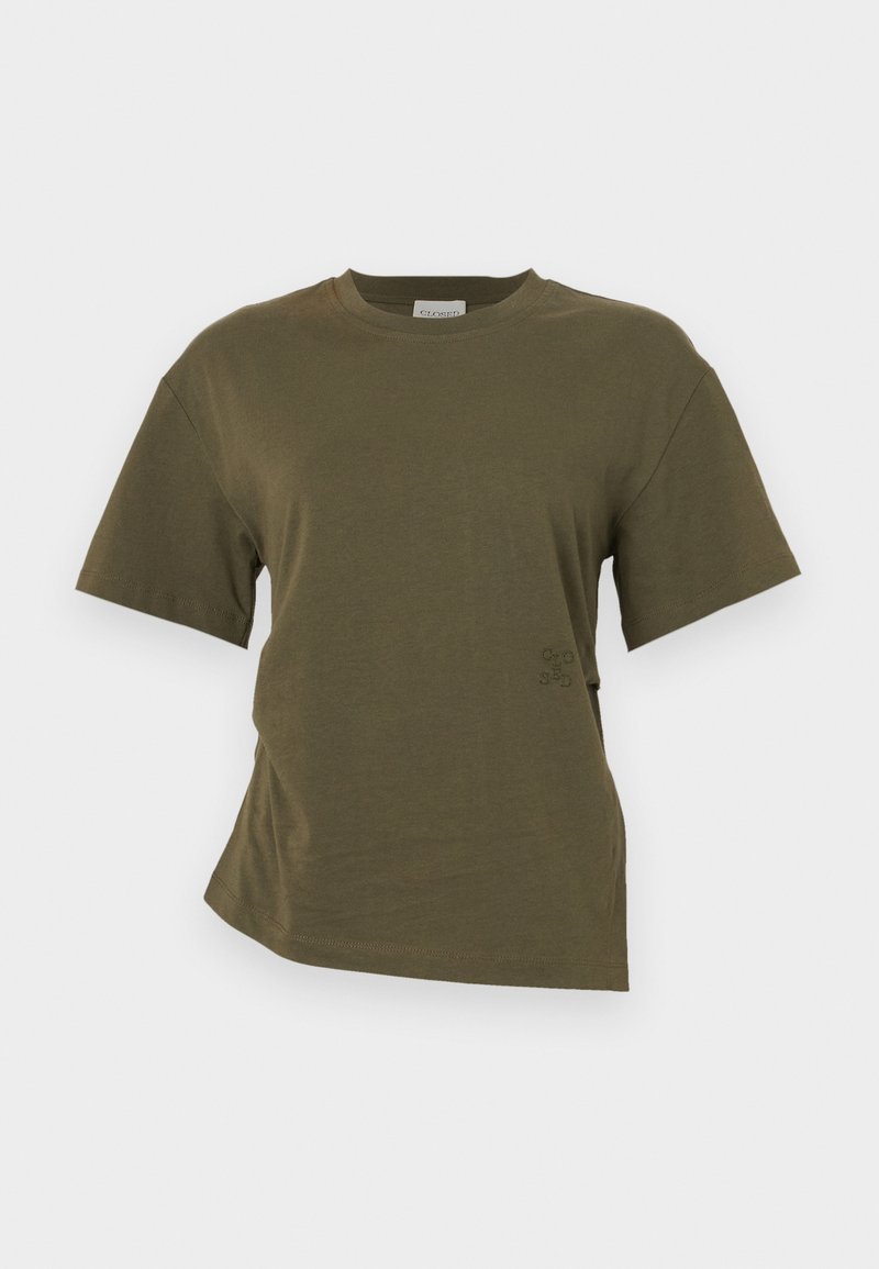 closed T-shirt basic olijfgroen