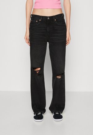 American Eagle LOW RISE BAGGY - Egyenes szárú farmer - black wash