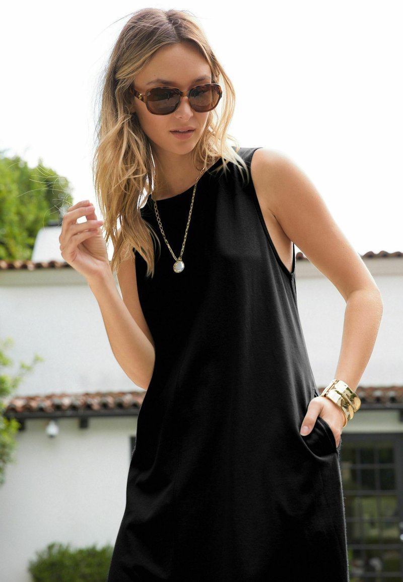 Black Dress Travel Jersey Jurk Maxi Dress Travel Jersey Jurk Xl Sleeveless  Dress Travel Jersey Amya