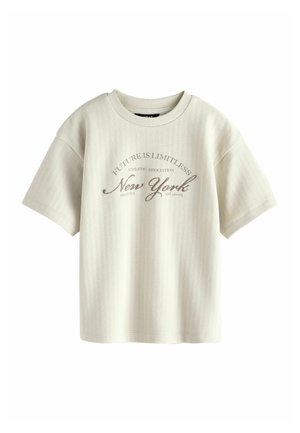 Next, REGULAR FIT - TEXTURED SHORT SLEEVE T-SHIRT . - Print T-shirt - ecru