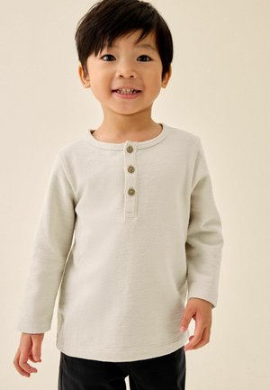 Next, LONG SLEEVE HENLEY NECK T-SHIRT STANDARD. - Long sleeved top - neutral