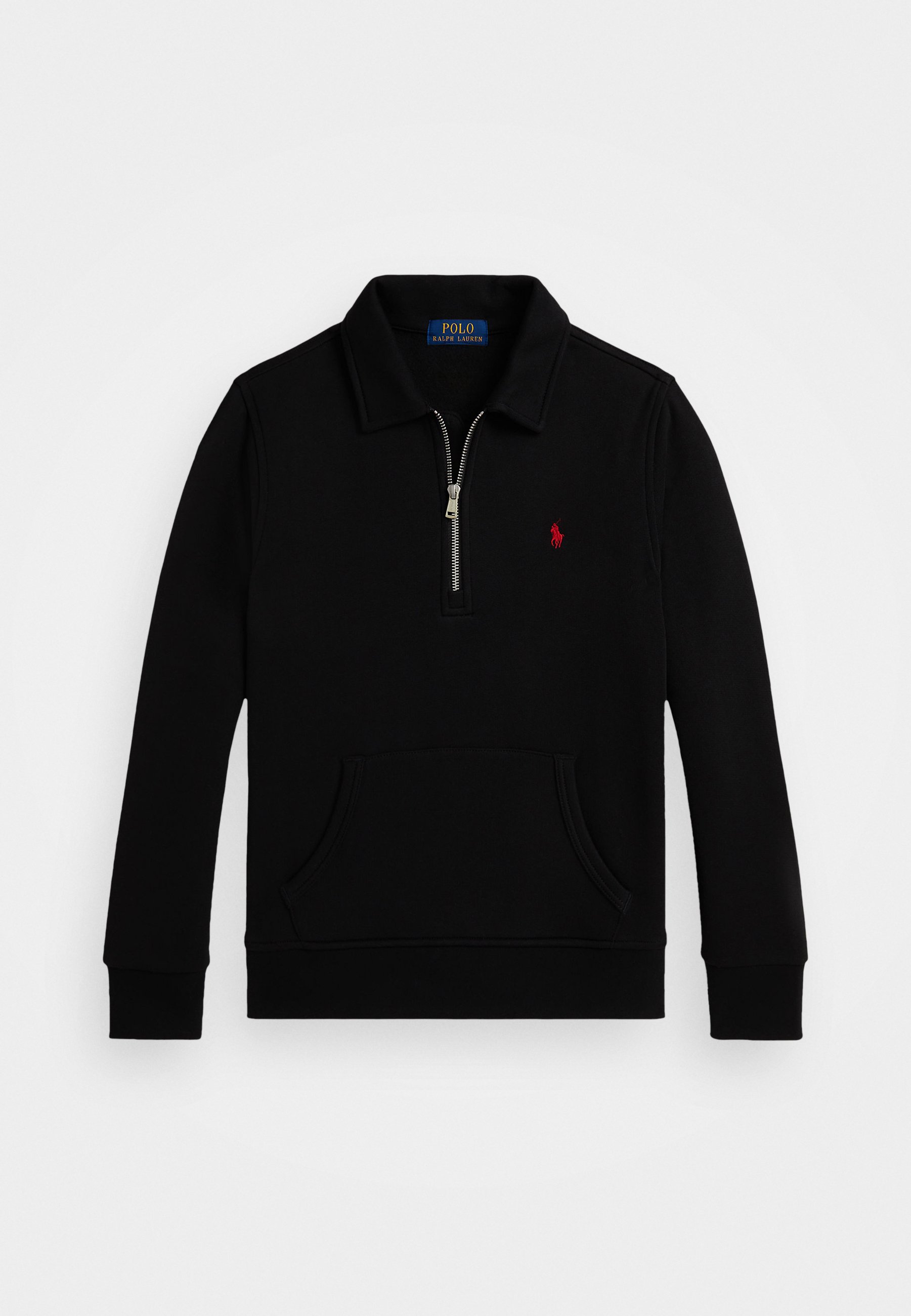 Sweater Sueter Polo Negro Polo Ralph Lauren Logo Patch Half-zip