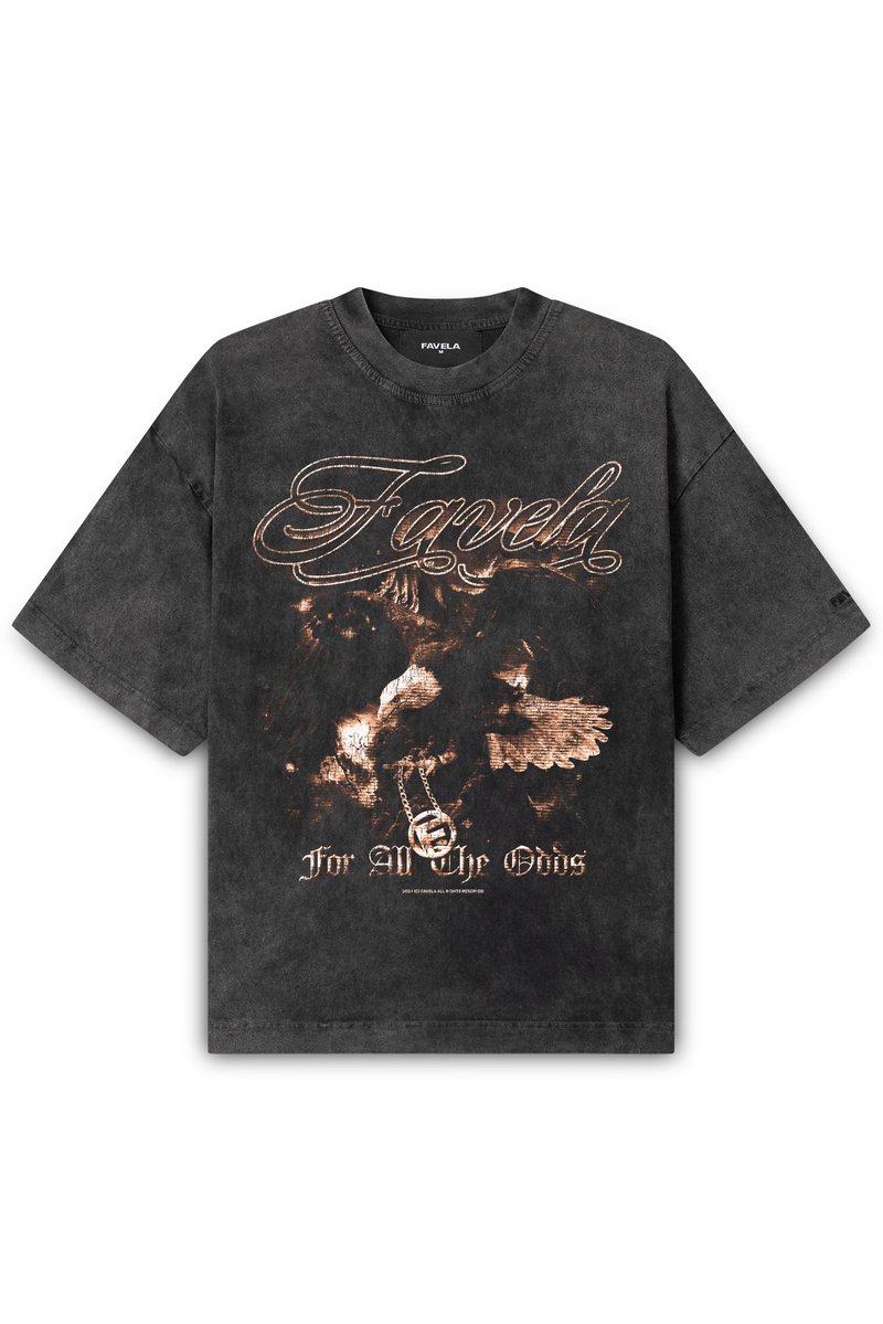 FAVELA T-shirt print zwart