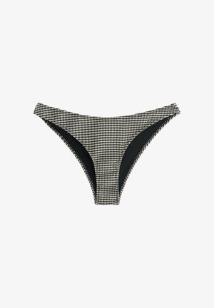 OYSHO, MINI CHECK U-CUT MEDIUM-COVERAGE BIKINI BRIEFS - Bikini-Hose - black