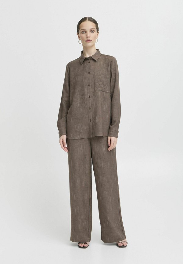IXREMI - Button-down blouse - teak w pinst2