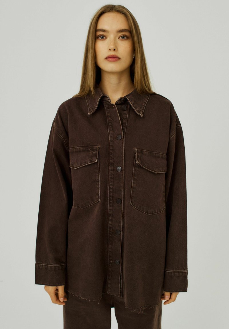 NORR Blusa - brown washed