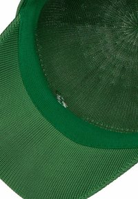 Green baseball cap with a textured mesh fabric interior and a solid green brim. The stitching is visible along the edges.