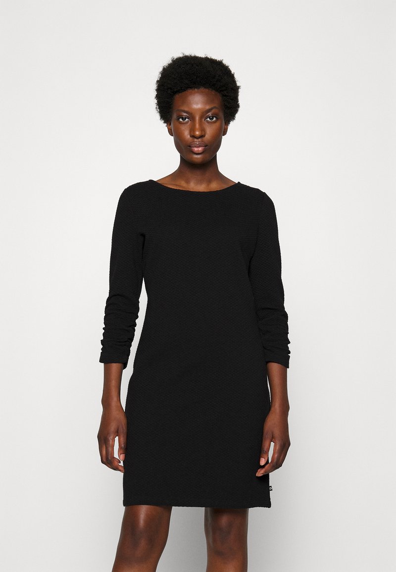 TOM TAILOR DENIM DRESS WITH SLEEVE DETAIL - Dzsörzéruha - deep black