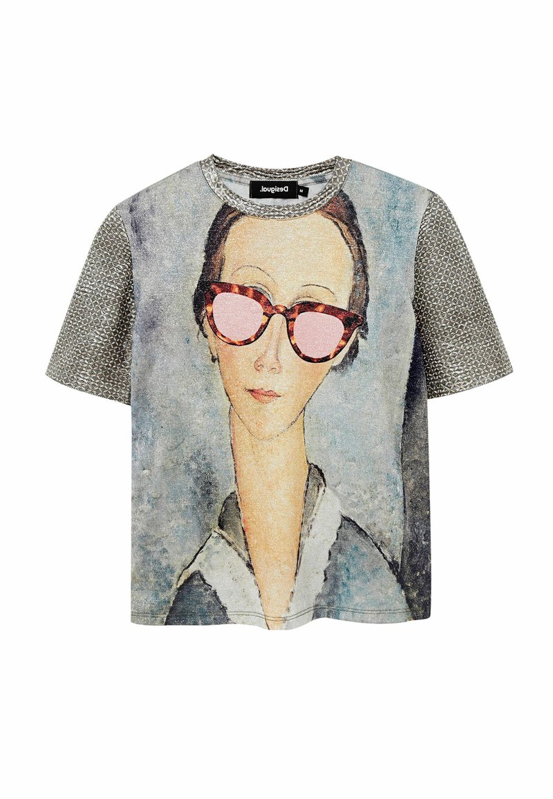 Desigual T-shirt print grijs