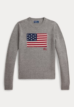 Polo Ralph Lauren, FLAG COTTON CREWNECK SWEATER - Striktrøje - dark vintage heather