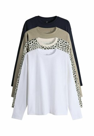 REGULAR FIT - 4 PACK - Top s dlouhým rukávem - black khaki green animal white