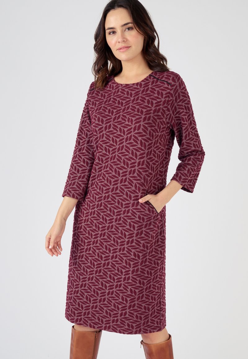 Damart Abito in maglia - bordeaux jacquard