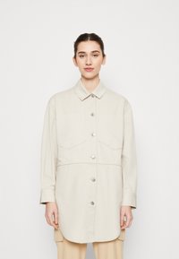 Valentina L S Check Shacket Pumice Stone