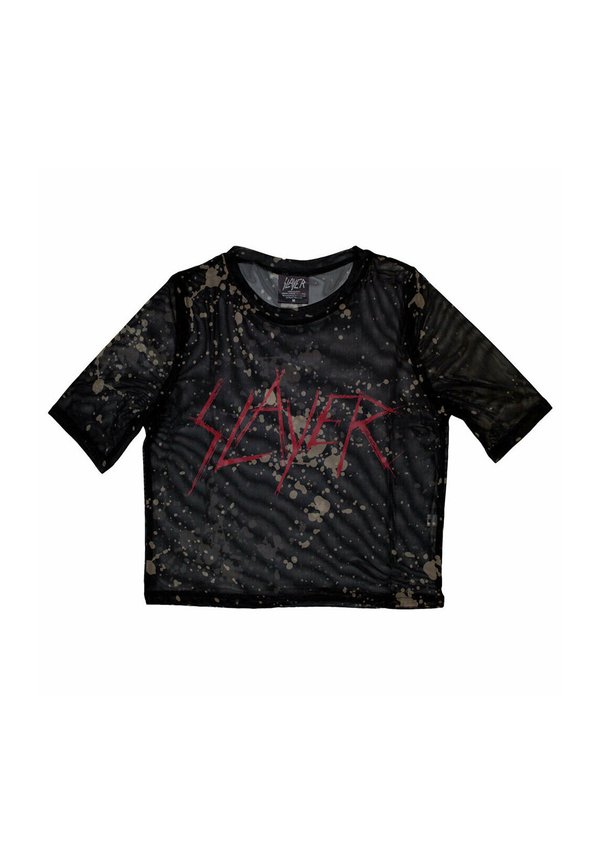 SLAYER SCRATCHY BAND LOGO CROP  - Blouse3