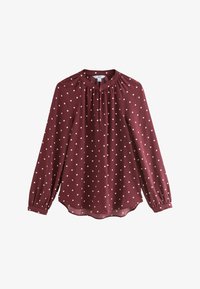 Unselected, burgundy polka dot