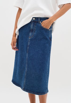SALINEIW - Jeansrock - dark blue denim
