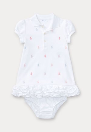 Polo Ralph Lauren RUFFLED POLO DRESS & BLOOMER 0-2Y - Džersejové šaty - white