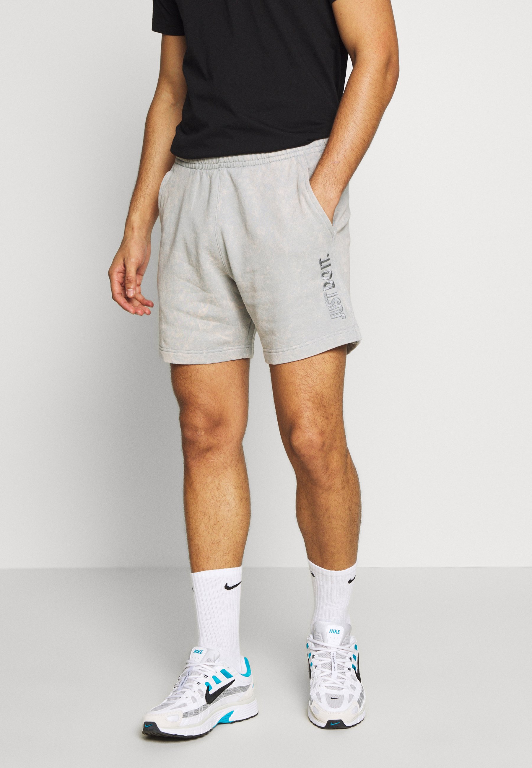 nike just do it washed shorts in grey