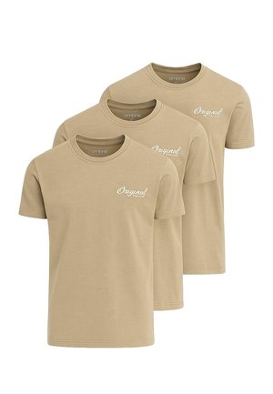 SET OF 3  - T-shirts print - dark beige