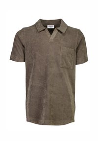 LINDBERGH TOWEL V-NECK POLO S/S - Piké - dk stone
