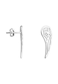 Silverstudsformade i vingshape, med ett utskuret mönster och slät yta, i en polerad finish.