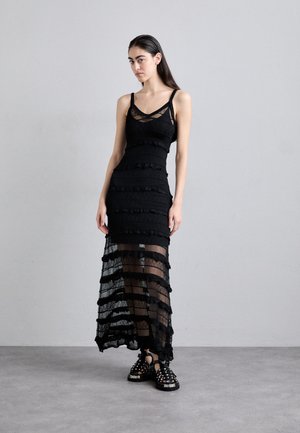 ROBE BRETELLE VOLANTS - Maxi-jurk - noir