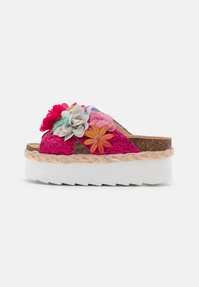 BES WITH MULTI FLOWERS - Slip-ins med klack - fuchsia