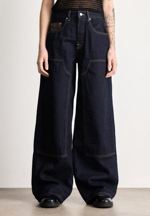 KNEE PANEL MID RISE LOOSE JEANS - Loose fit teksad - denim dark