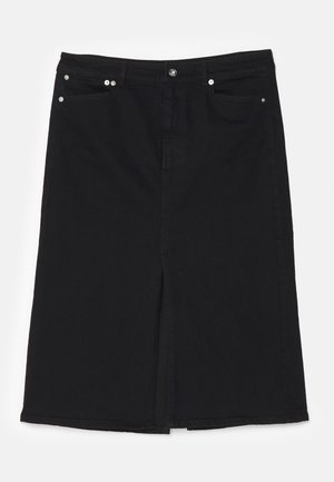 MIDI SKIRT - A-lõikeline seelik - black