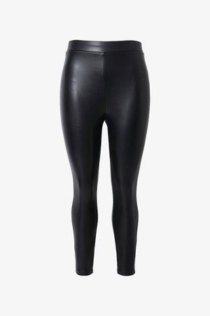 Studio Untold, LEGGING, REVÊTEMENT ENDUIT, EXTENSIBLE, CEINTURE ÉLASTIQUE - Leggingsit - black