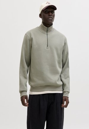 Jack & Jones JJEBRADLEY HALF ZIP - Pusa - vetiver