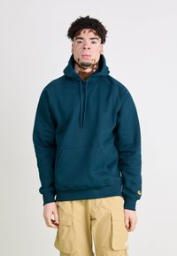Carhartt WIP HOODED CHASE - Sweatshirt - duck blue/gold