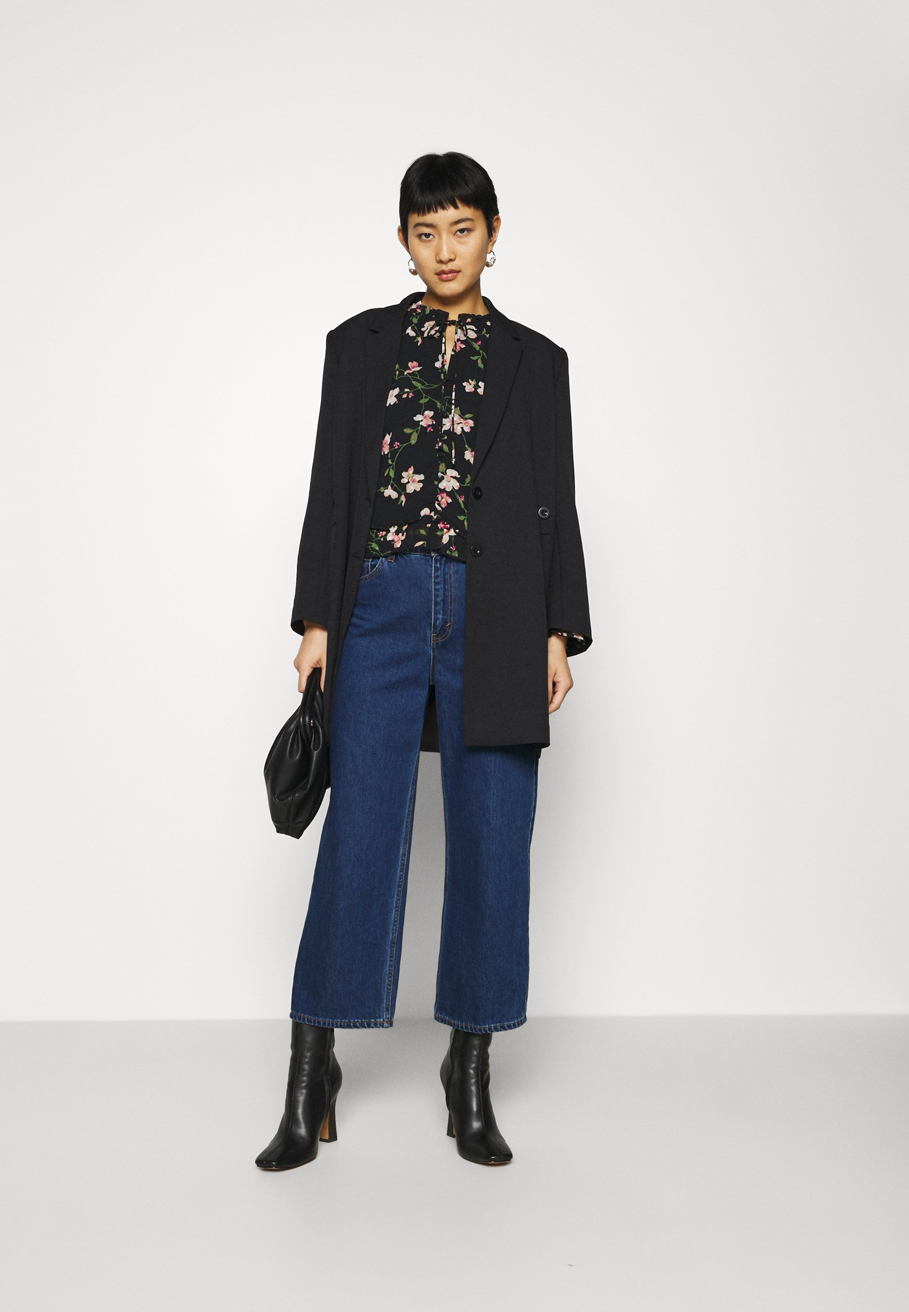 Dorothy Perkins FLORAL DOBBY TIE NECK 