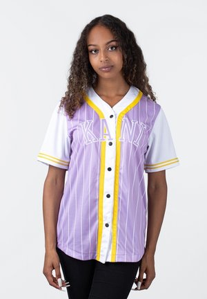 Karl Kani COLLEGE BLOCK PINSTRIPE  - Bluse - light purple   white