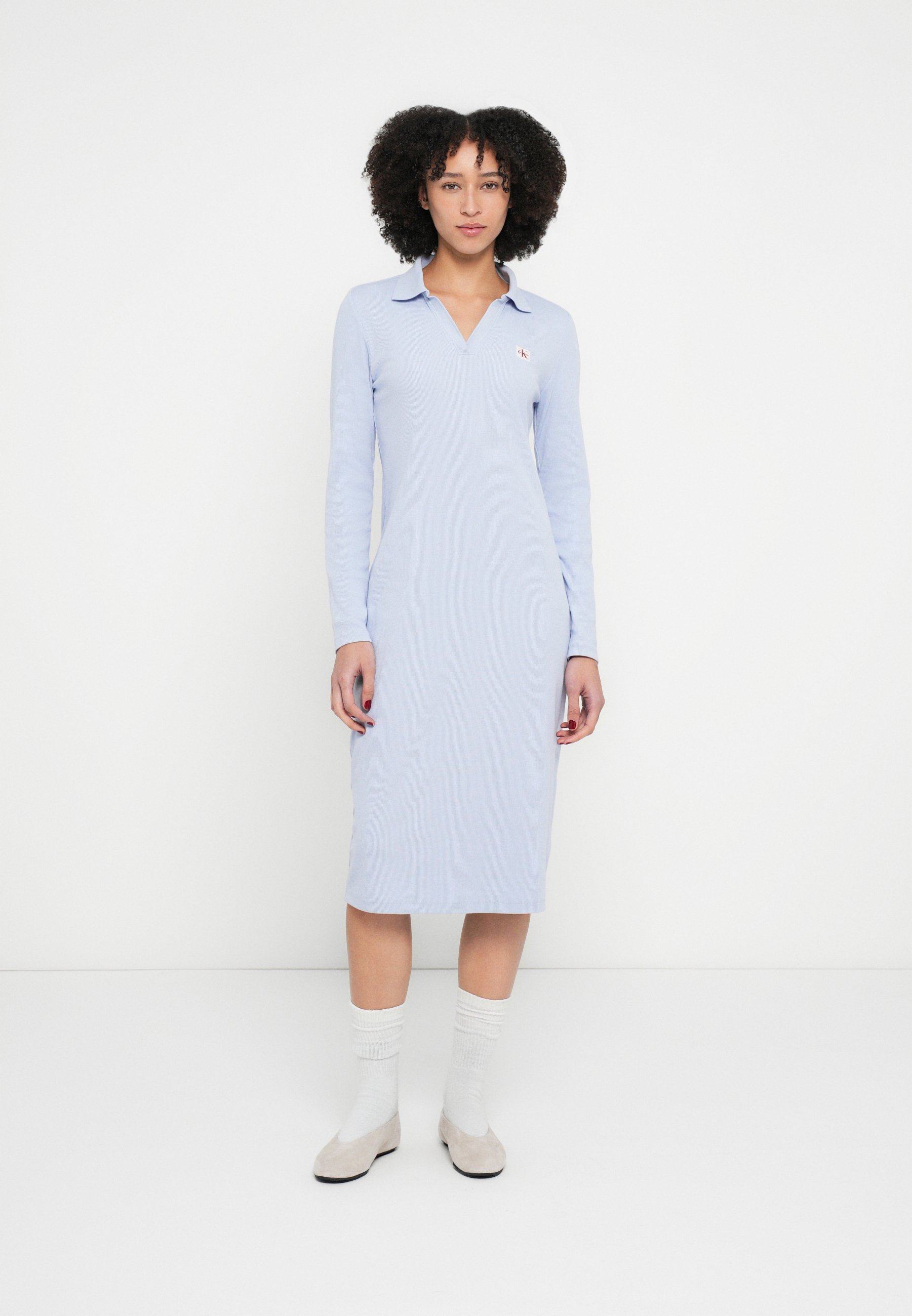 Calvin Klein Jeans LABEL JOHNNY - Shirt dress - casual blue/light blue -  Zalando.ie