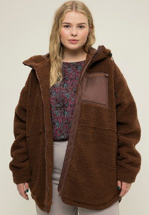 KAPUZE LANGARM - Short coat - chestnut brown