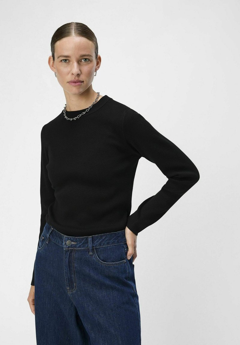 Object GESTREIFTER - Strickpullover - black