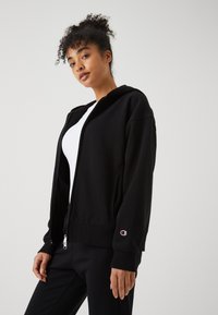 Champion ICONS FULL ZIP HOODIE LOGO - Felpa con zip - black