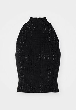 RHINESTONE EMBROIDERED  - Top - black