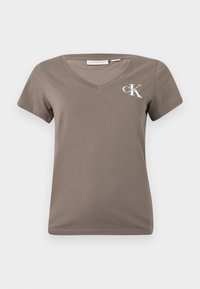 MONOLOGO V NECK TEE - T-shirt imprimé - beige
