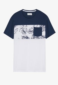 Print T-shirt - dark blue/white