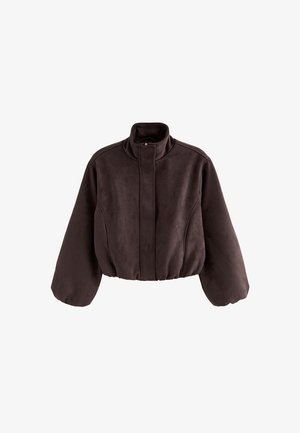 New Look, DARK BUBBLE HEM JACKET - Kunstlederjacke - dark brown