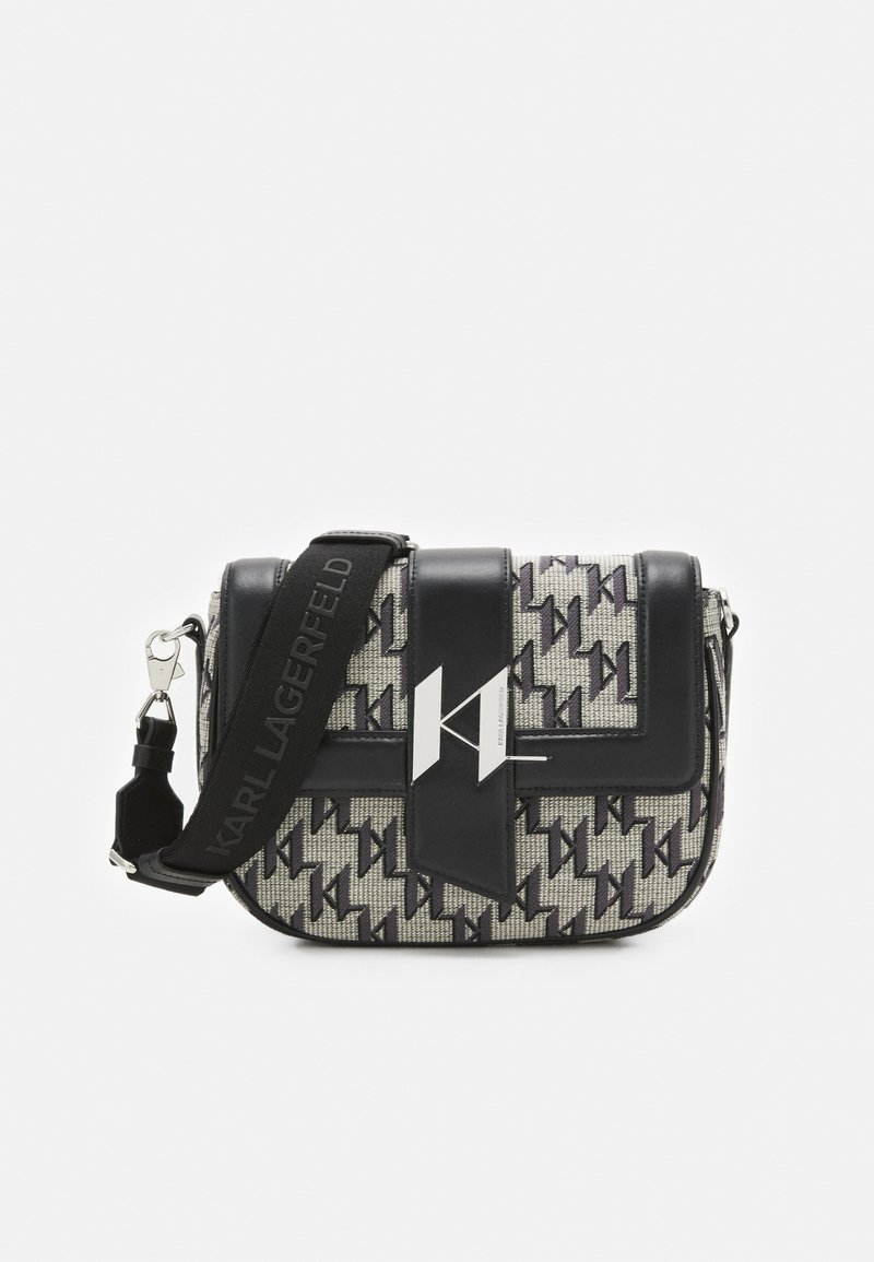 KARL LAGERFELD SADDLE BAG MONO Umhängetasche black/gun metal