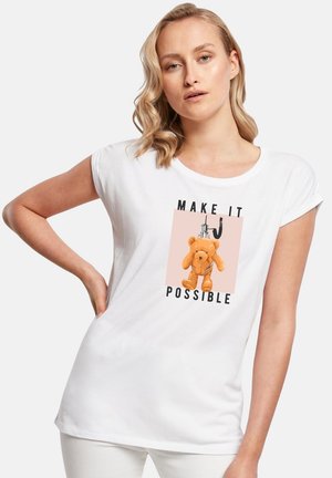 ROLL UP D-TEDPOS - Print T-shirt - white