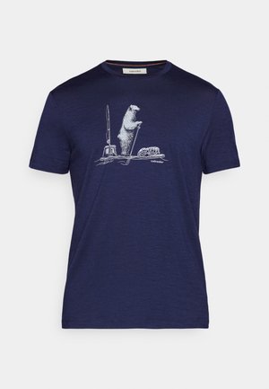 icebreaker TECH LITE POLAR PADDLE - Print T-shirt - midnight navy